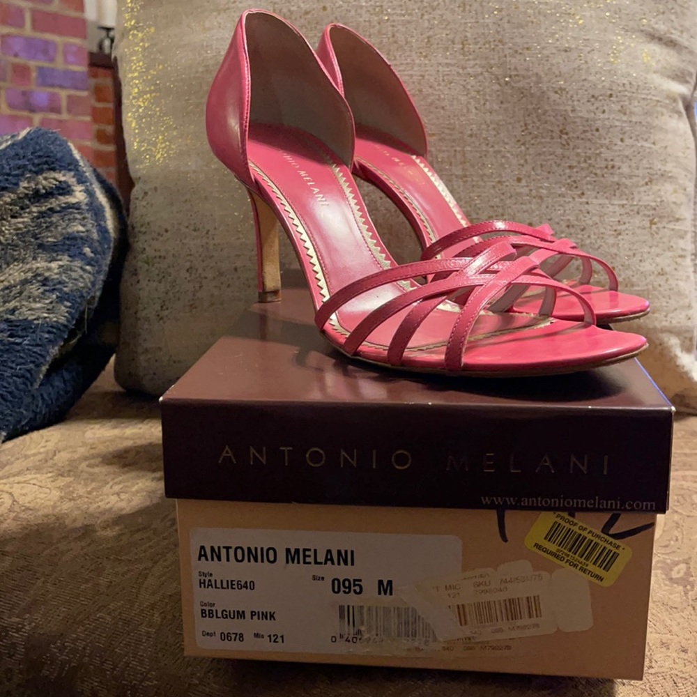 ANTONIO MELANI Blgum Pink Strappy High Heel Sandals